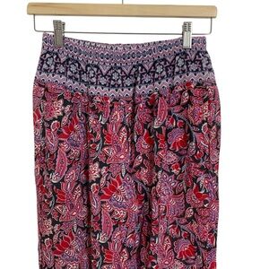 Xirena Cotton Gauze Lightweight Pants Womens XS Boho Taper Leg Paisley Floral